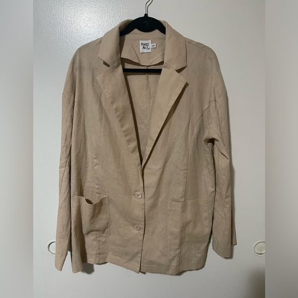 Princess Polly amber oversized line blazer cream/tan - Picture 4 of 7